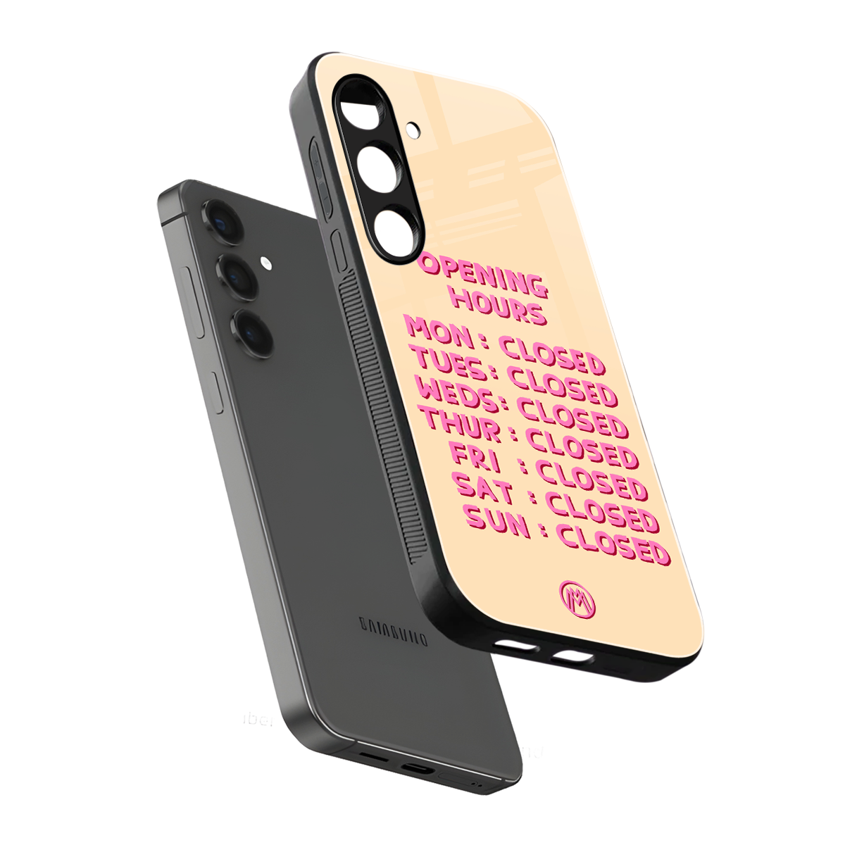 opening hours back phone cover | glass case for samsung galaxy s24 plus