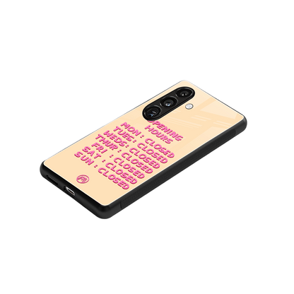 opening hours back phone cover | glass case for samsung galaxy s24 fe
