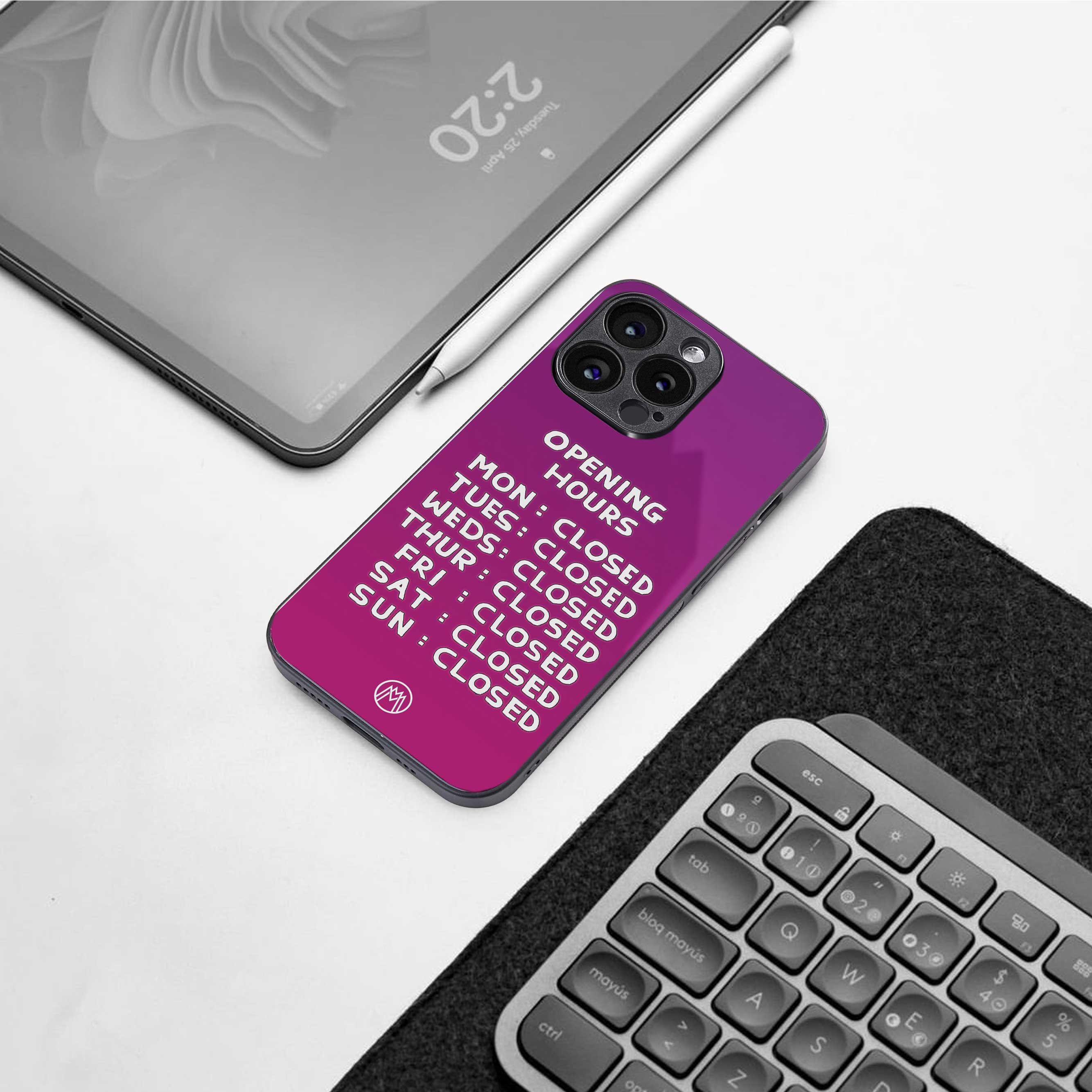 opening hours pink edition back phone cover | glass case for nothing phone 2