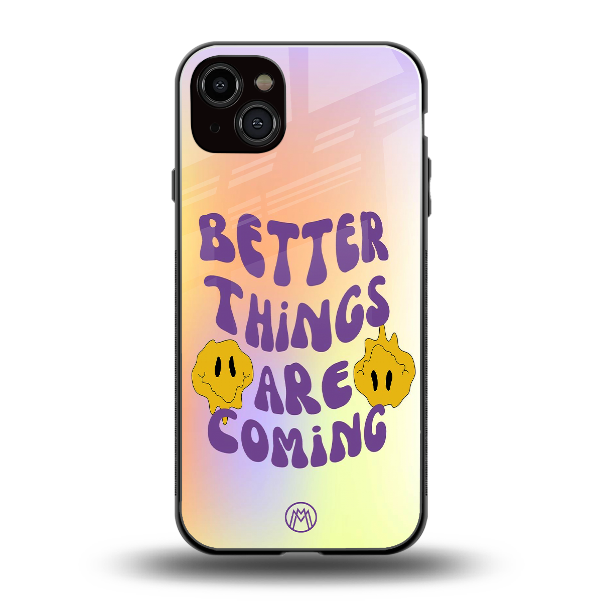 optimism back phone cover | glass case for iphone 15 plus