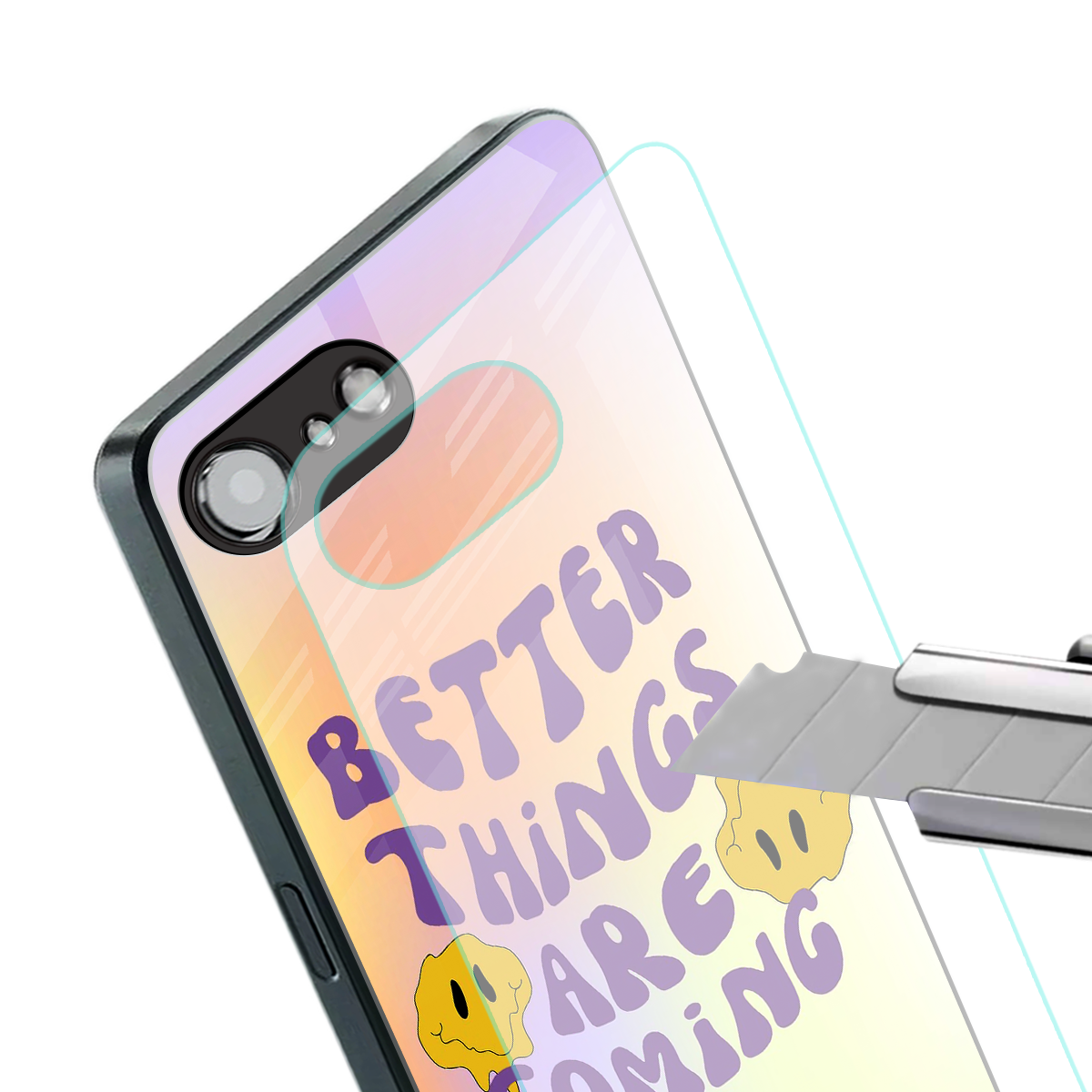 optimism back phone cover | glass case for iphone 16e