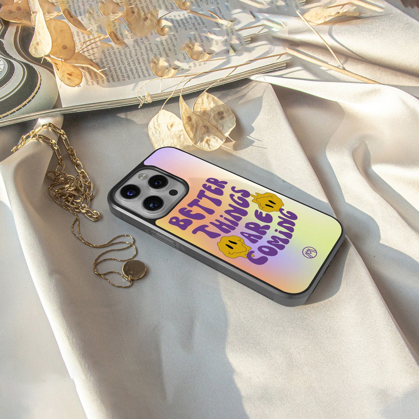 optimism back phone cover | glass case for iphone 16 pro max