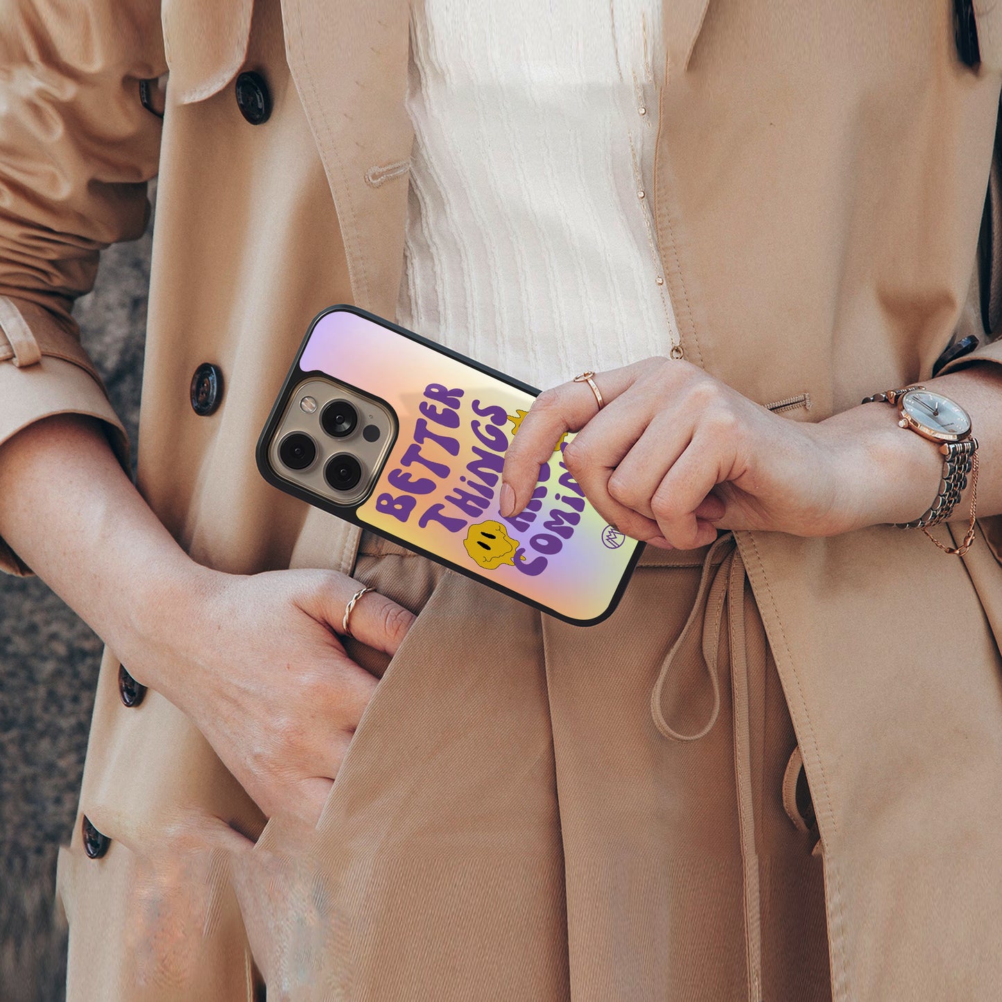 optimism back phone cover | glass case for iphone 15 pro