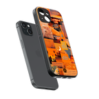 orange aesthetic back phone cover | glass case for iphone 13 mini