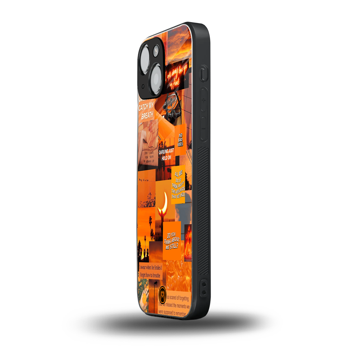 orange aesthetic back phone cover | glass case for iphone 13 mini