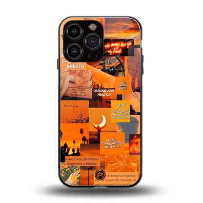 orange aesthetic back phone cover | glass case for iphone 13 pro max