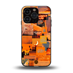 orange aesthetic back phone cover | glass case for iphone 13 pro