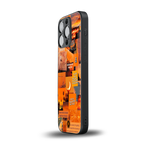 orange aesthetic back phone cover | glass case for iphone 13 pro