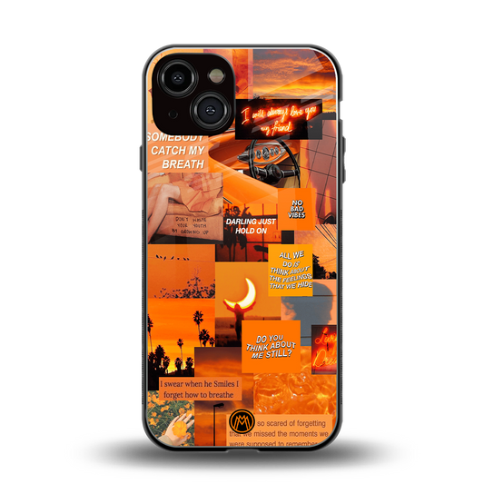 orange aesthetic back phone cover | glass case for iphone 13
