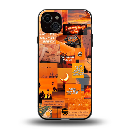 orange aesthetic back phone cover | glass case for iphone 14 plus