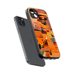 orange aesthetic back phone cover | glass case for iphone 15 plus