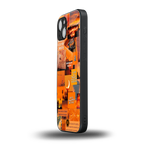 orange aesthetic back phone cover | glass case for iphone 14 plus