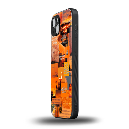 orange aesthetic back phone cover | glass case for iphone 14