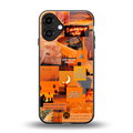 orange aesthetic back phone cover | glass case for iphone 16 plus