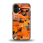 orange aesthetic back phone cover | glass case for iphone 16 plus