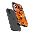 orange aesthetic back phone cover | glass case for iphone 16 plus