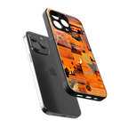 orange aesthetic back phone cover | glass case for iphone 16 pro max