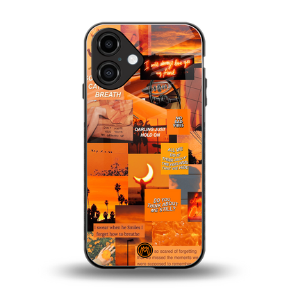orange aesthetic back phone cover | glass case for iphone 16