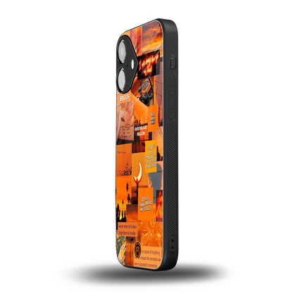 orange aesthetic back phone cover | glass case for iphone 16