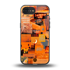 orange aesthetic back phone cover | glass case for iphone 16e