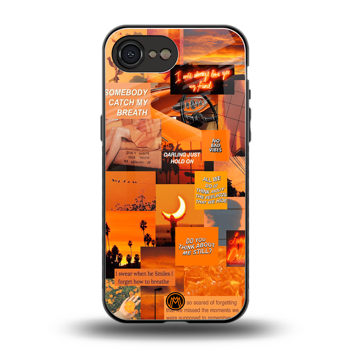 orange aesthetic back phone cover | glass case for iphone 16e
