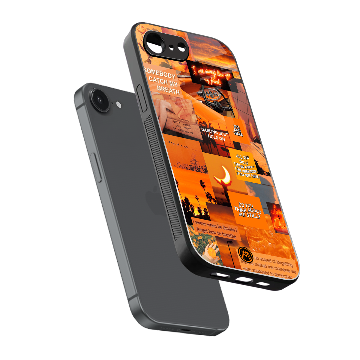 orange aesthetic back phone cover | glass case for iphone 16e