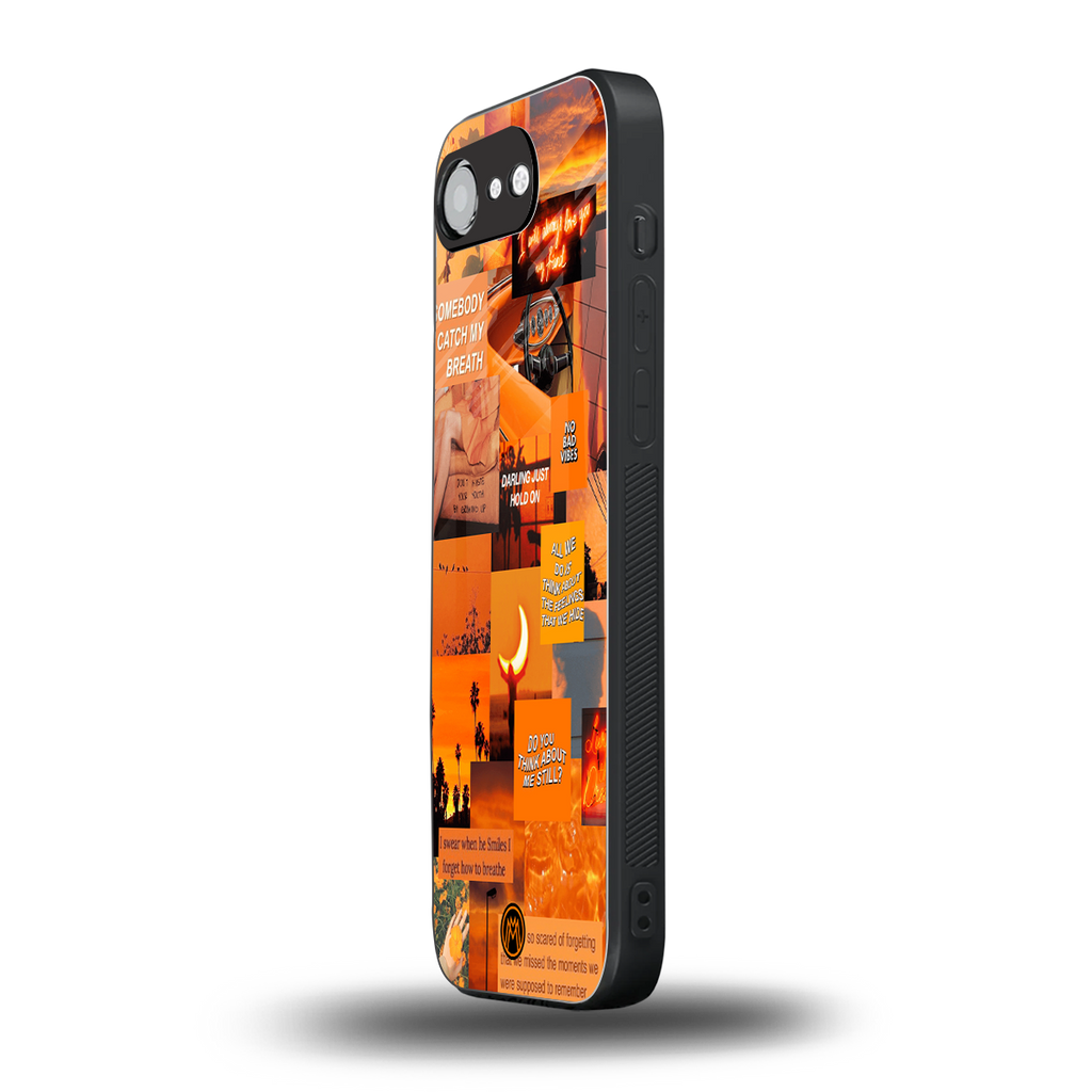 orange aesthetic back phone cover | glass case for iphone 16e