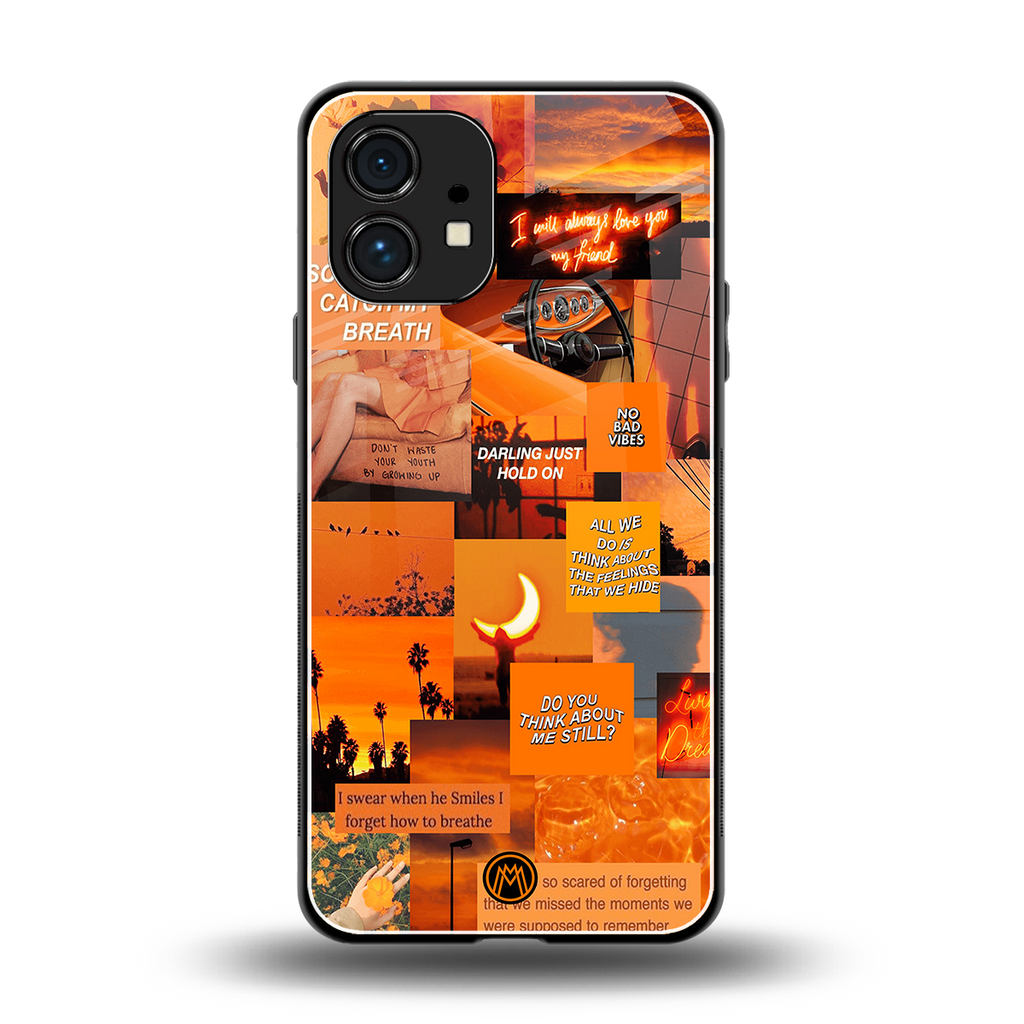 orange aesthetic back phone cover | glass case for nothing phone 1