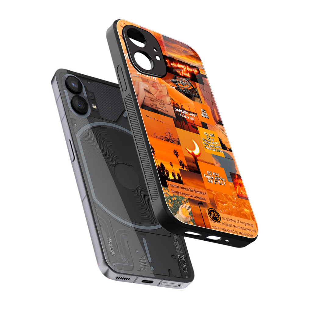 orange aesthetic back phone cover | glass case for nothing phone 1