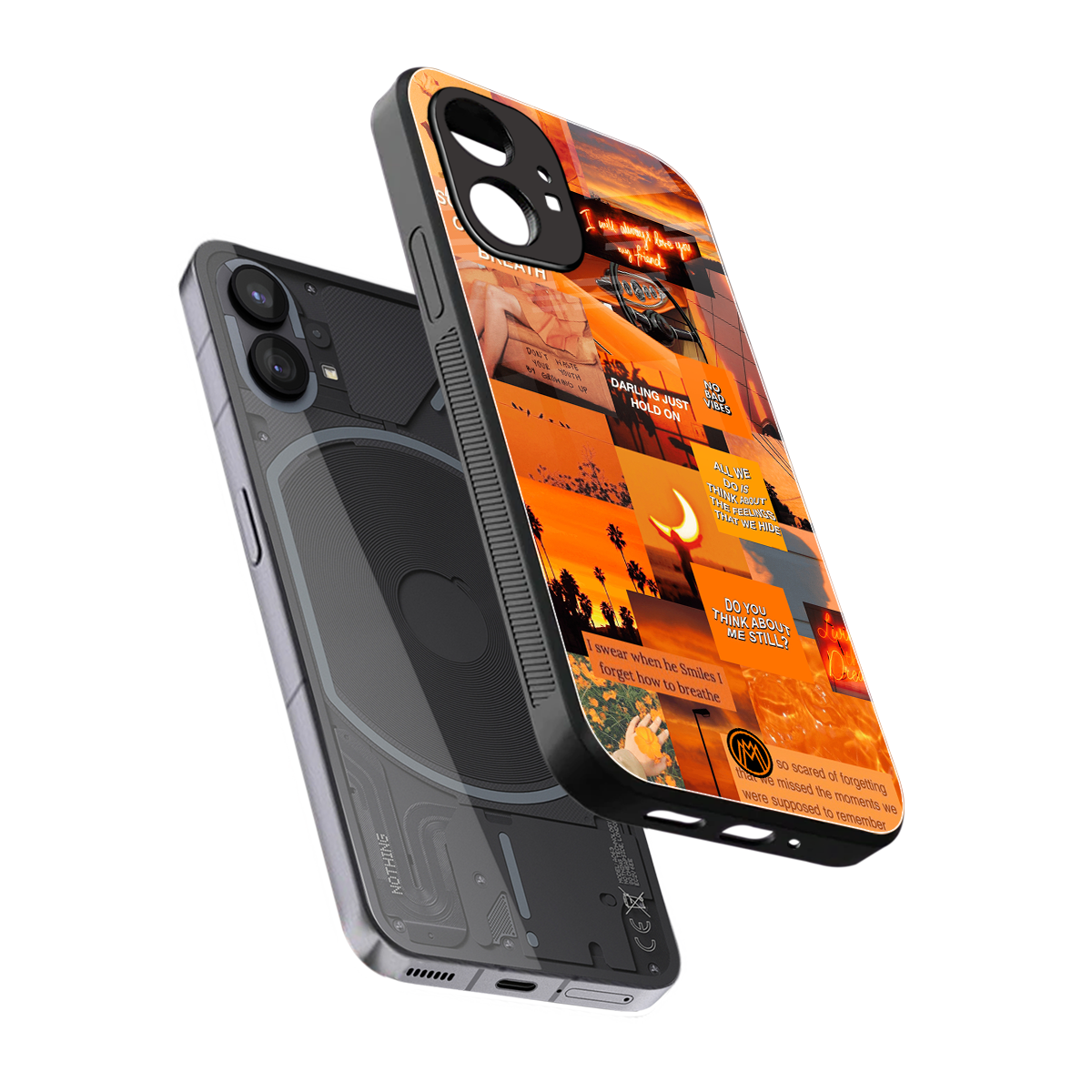 orange aesthetic back phone cover | glass case for nothing phone 1