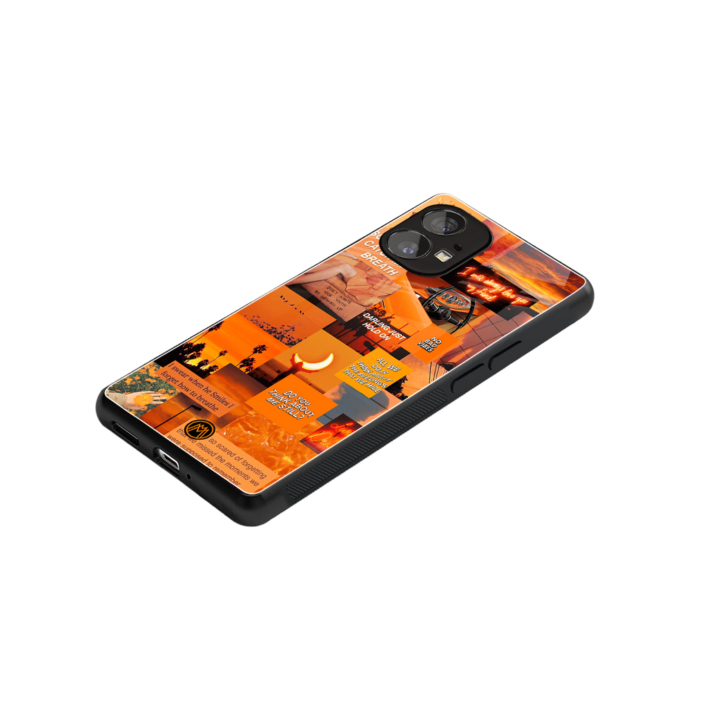 orange aesthetic back phone cover | glass case for nothing phone 1