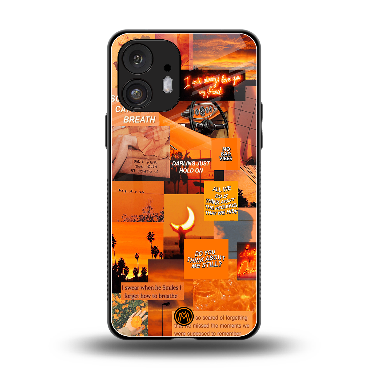 orange aesthetic back phone cover | glass case for nothing phone 2