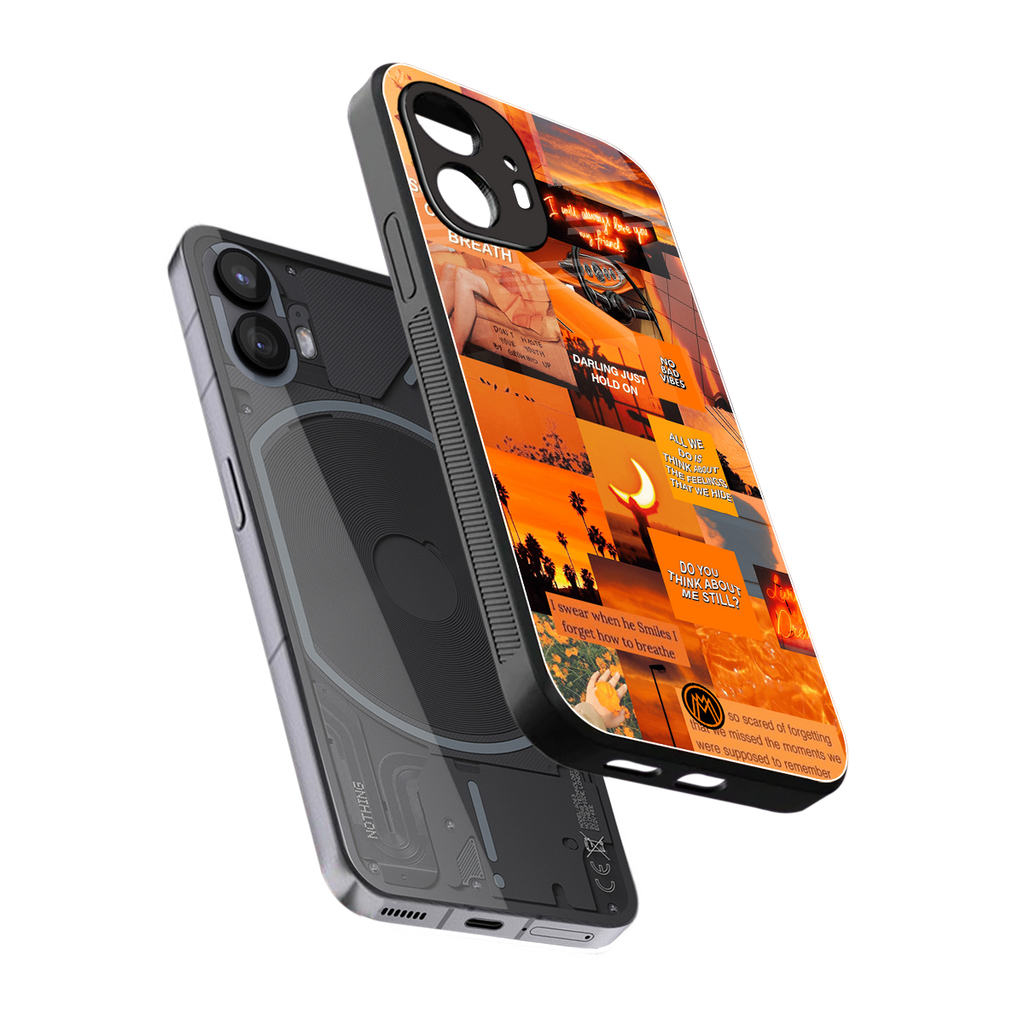 orange aesthetic back phone cover | glass case for nothing phone 2