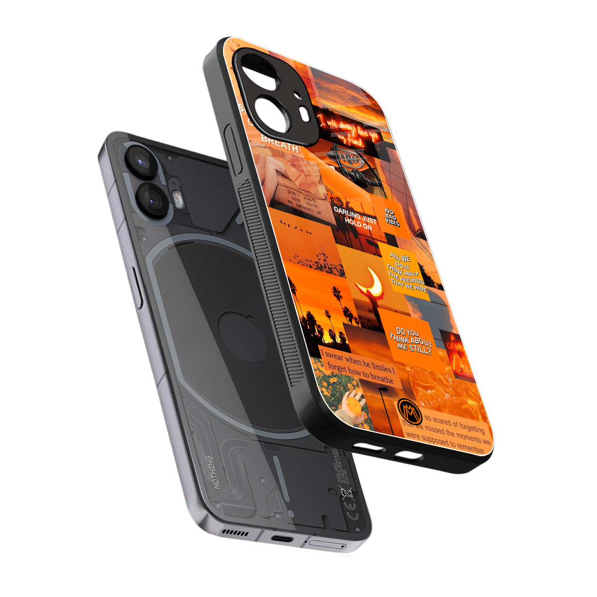 orange aesthetic back phone cover | glass case for nothing phone 2