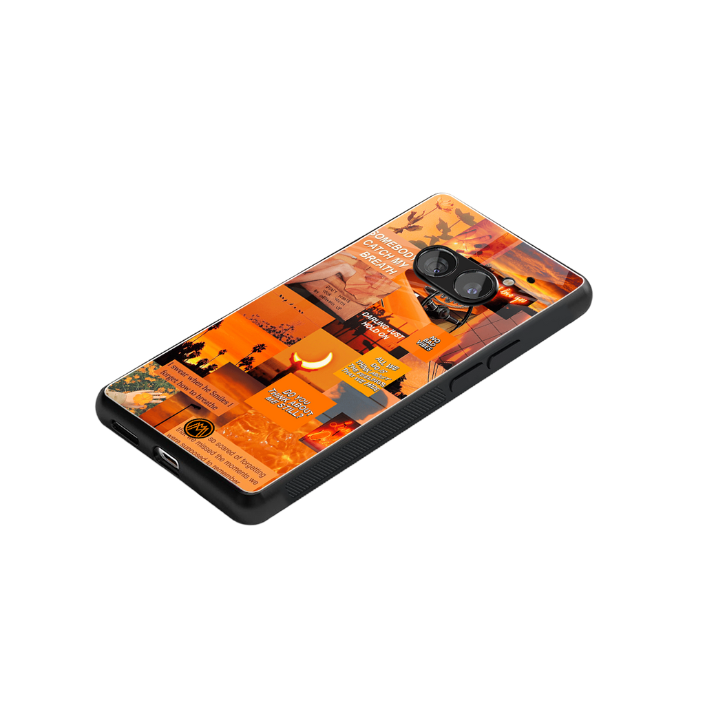 orange aesthetic back phone cover | glass case for nothing phone 2a