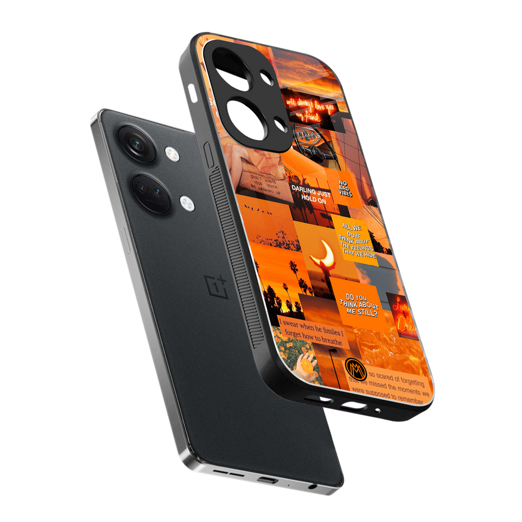 orange aesthetic back phone cover | glass case for oneplus nord 3