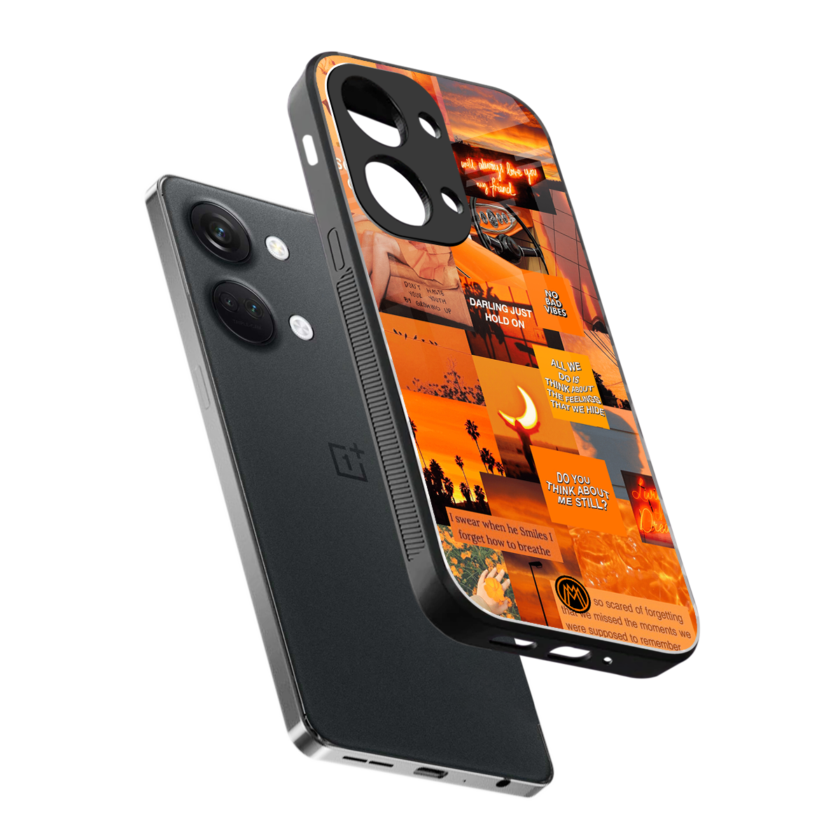 orange aesthetic back phone cover | glass case for oneplus nord 3