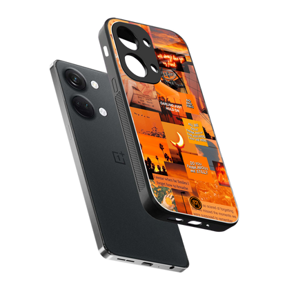 orange aesthetic back phone cover | glass case for oneplus nord 3
