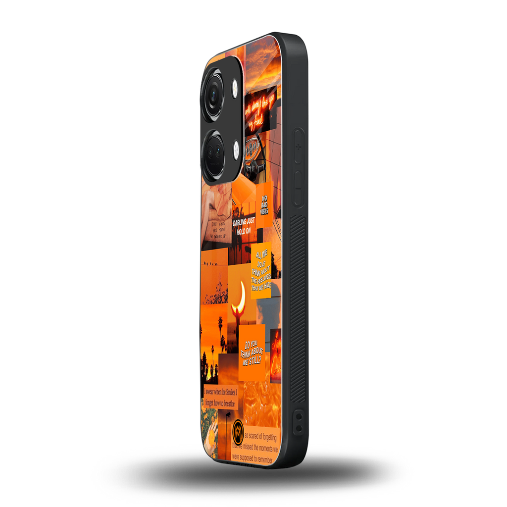 orange aesthetic back phone cover | glass case for oneplus nord 3
