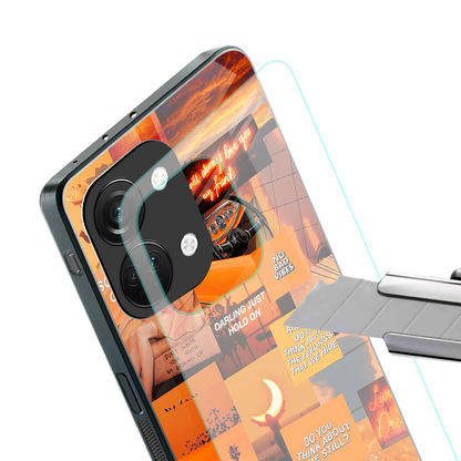 orange aesthetic back phone cover | glass case for oneplus nord 3