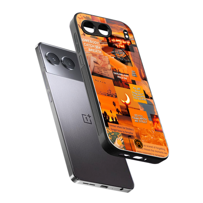 orange aesthetic back phone cover | glass case for oneplus nord 4