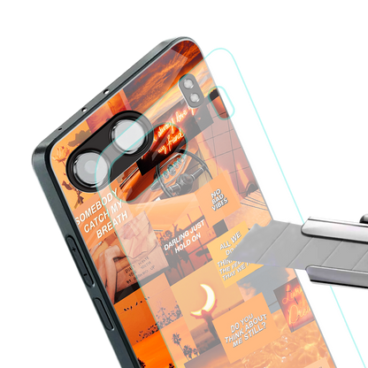 orange aesthetic back phone cover | glass case for oneplus nord 4