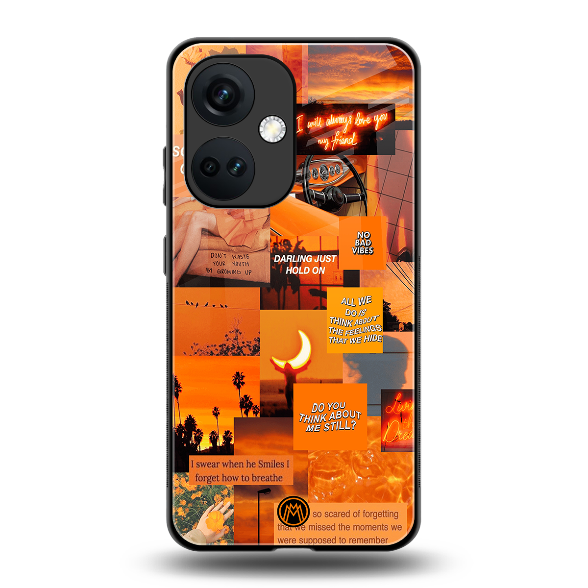 orange aesthetic back phone cover | glass case for oneplus nord ce 3