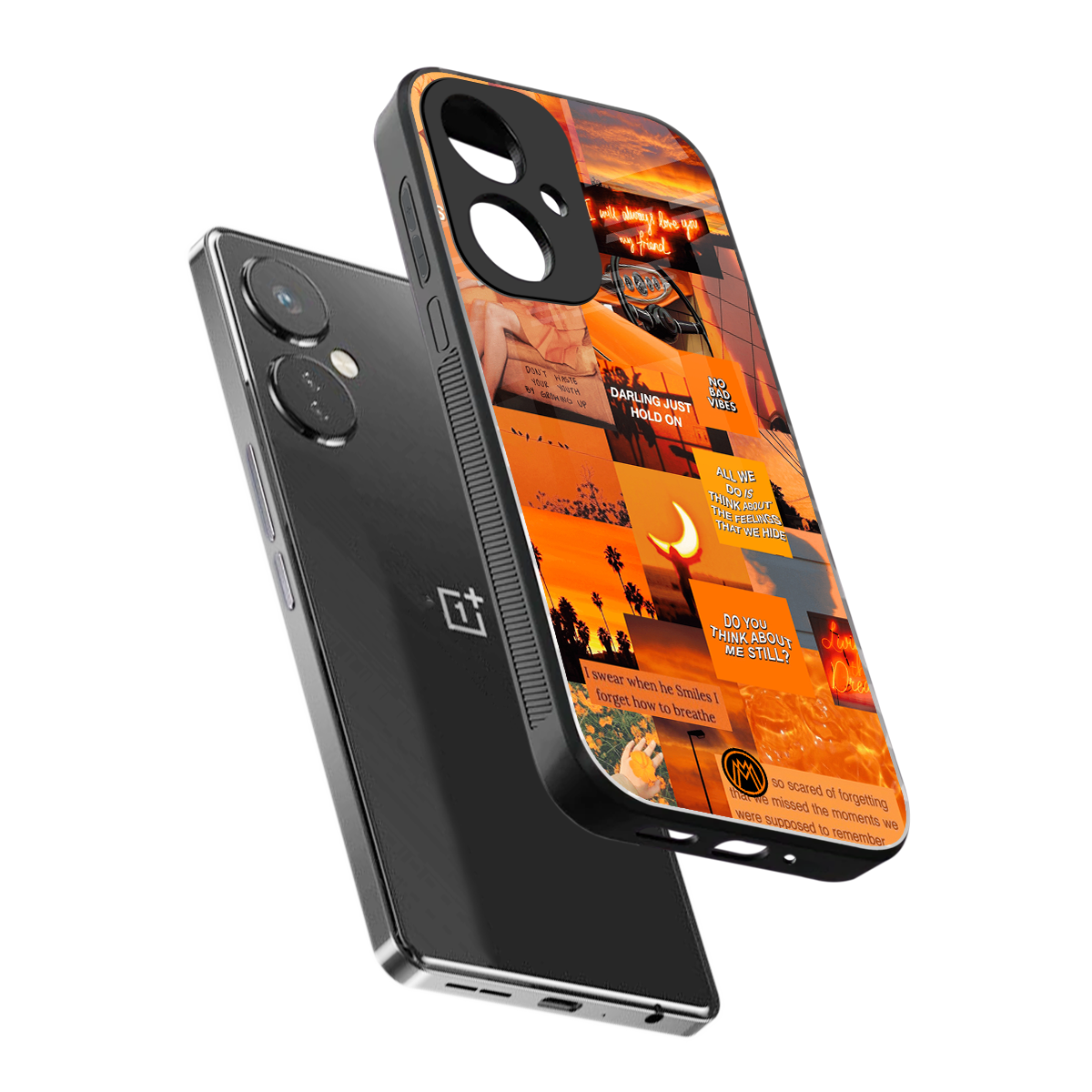 orange aesthetic back phone cover | glass case for oneplus nord ce 3