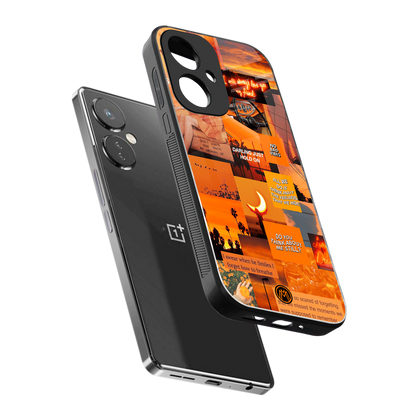 orange aesthetic back phone cover | glass case for oneplus nord ce 3