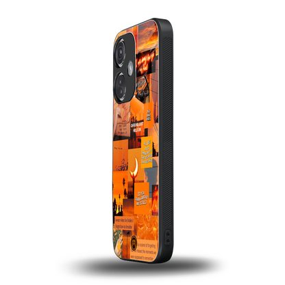 orange aesthetic back phone cover | glass case for oneplus nord ce 3