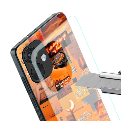 orange aesthetic back phone cover | glass case for oneplus nord ce 3
