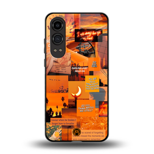 orange aesthetic back phone cover | glass case for oneplus nord ce 4 lite