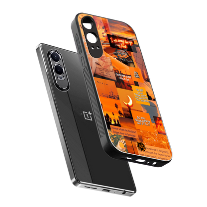 orange aesthetic back phone cover | glass case for oneplus nord ce 4 lite