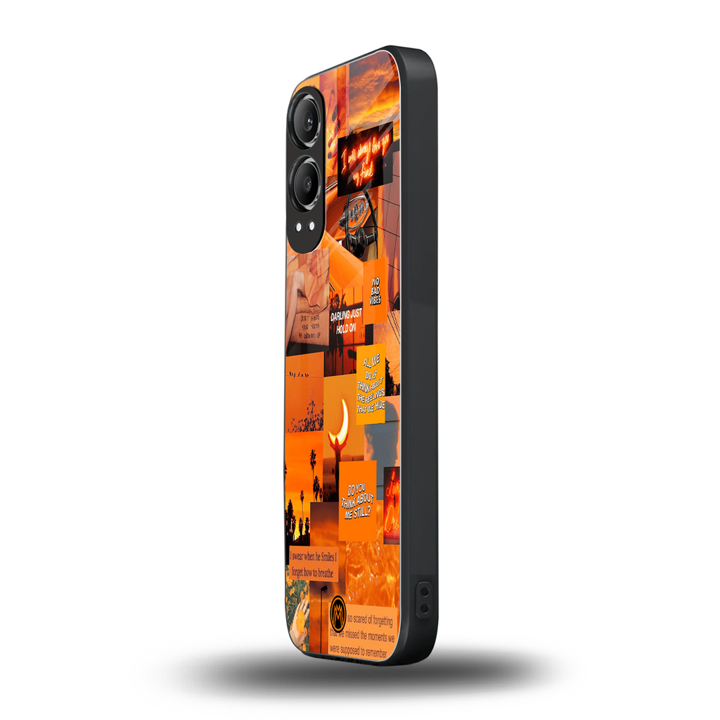 orange aesthetic back phone cover | glass case for oneplus nord ce 4 lite